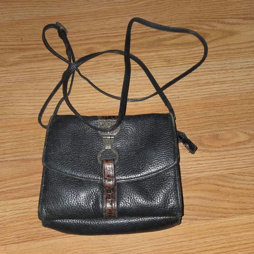 Brighton Nepal Organizer Black and Brown Leather